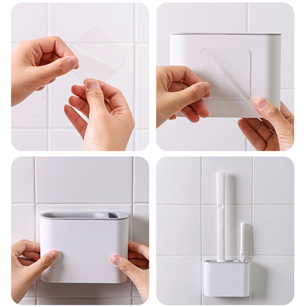 2in1 Bathroom Toilet Brush Holder Cleaning Brush Set