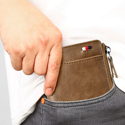 RFID Shielding PU Wallet Anti-theft Cash Credit Card Holder ID Purse Khaki