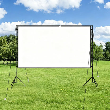 Portable Outdoor Projection Screen Double Stand Movie Screen with Carry Bag