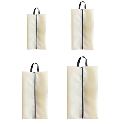 4Pcs Water-Resistant Travel Shoe Storage Bags-Cream