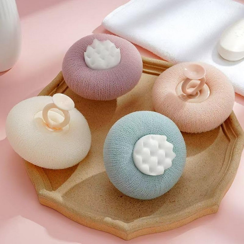 4Pcs Soft Sunflower Suction Cup Bath Ball Exfoliating Bath Sponge Cleaning Brush