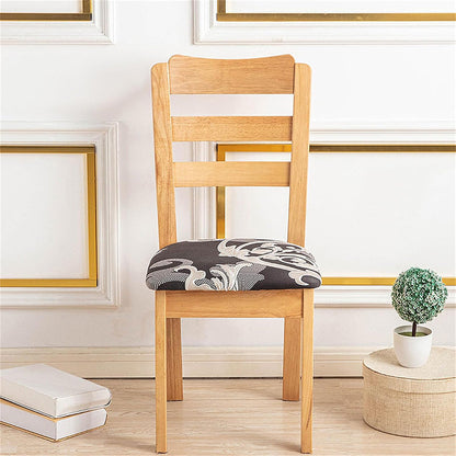 4PCS Stretch Chair Seat Covers Printed Washable Seat Cushion Slipcovers for Dining Chairs Style 2