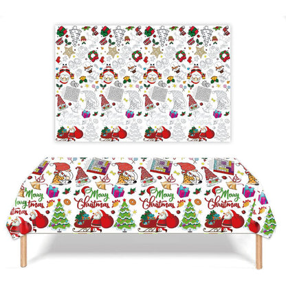 180 x 120cm Christmas Paper Tablecloth DIY Coloring Xmas Banner Party Favors Supplies