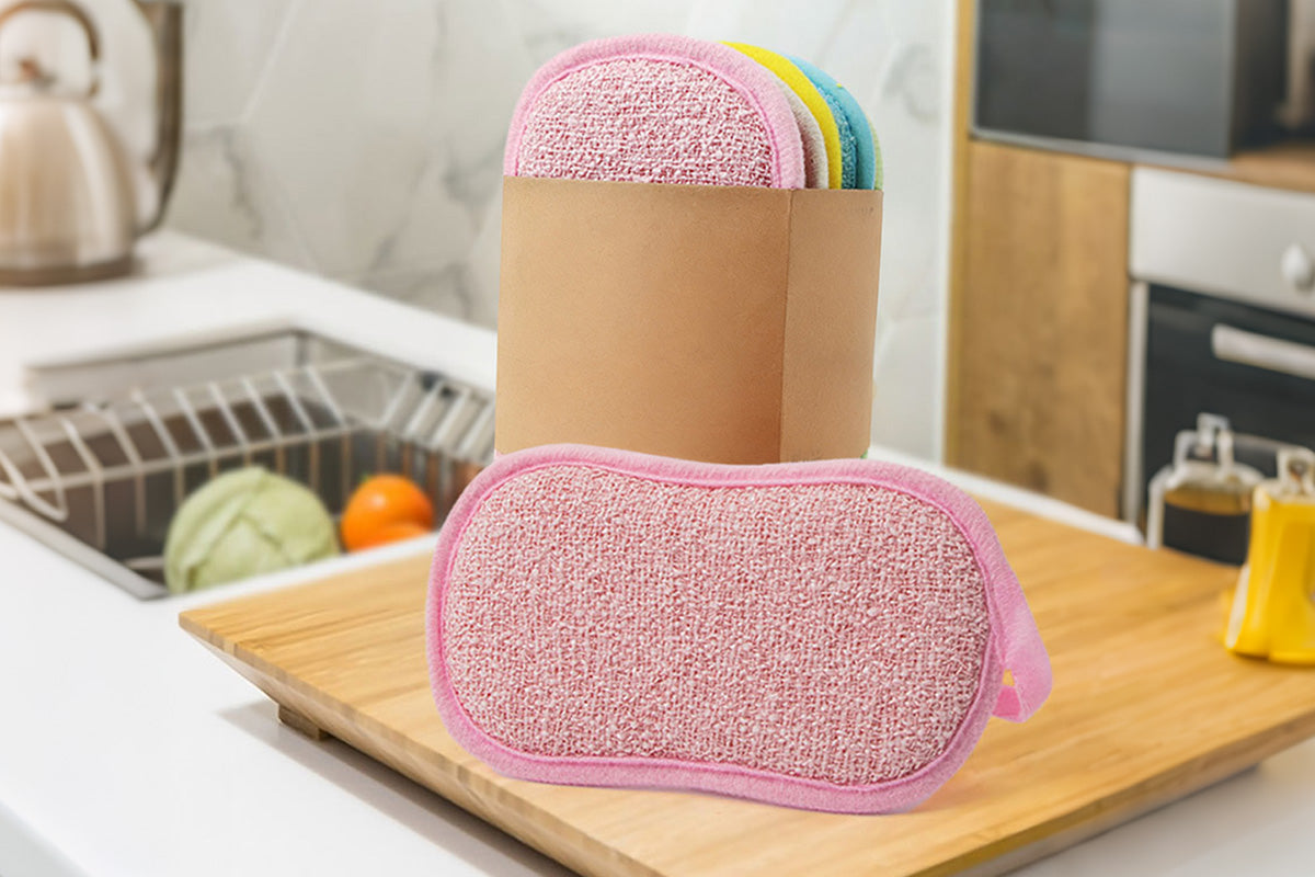 5Pcs Dish Sponge Kitchen Double Sided Sponges Scrub to Remove Stubborn Stains