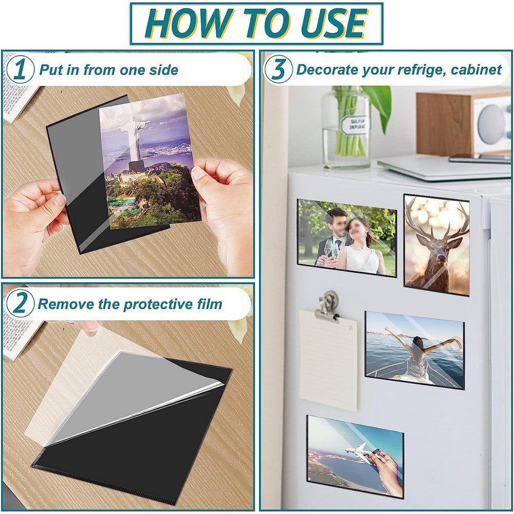 Magnetic Picture Frame for Refrigerator Photo Magnets Sleeves