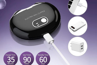 Electric USB Automatic Nail Clipper - Black