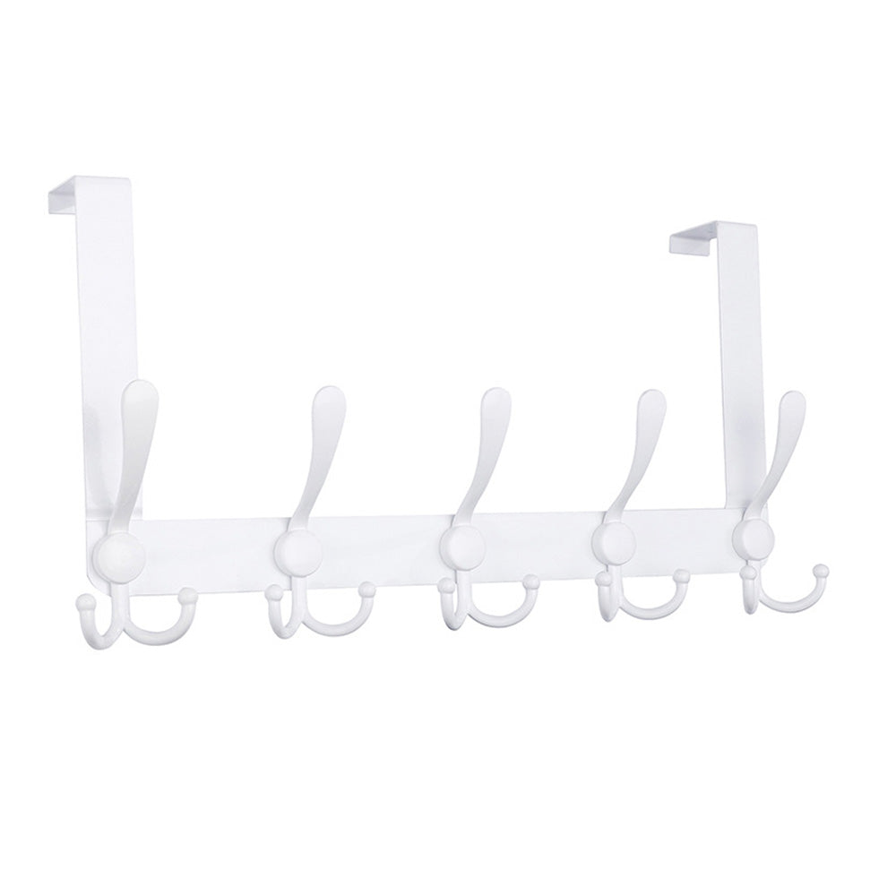 Stainless Steel Over The Door Hooks Durable Door Hangers for Kitchen Bathroom Bedroom - White