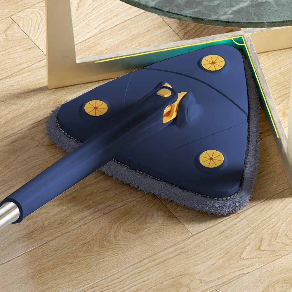 360 Degree Rotatable Cleaning Mop with 3 Cleaning Pads Triangle Automatic Wringing Squeezing Mop