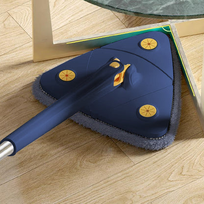 360 Degree Rotatable Cleaning Mop with 3 Cleaning Pads Triangle Automatic Wringing Squeezing Mop