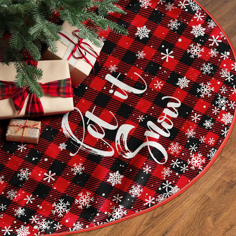 Plaid Christmas Tree Skirt Xmas Tree Skirt Xmas Party Decor Style 1