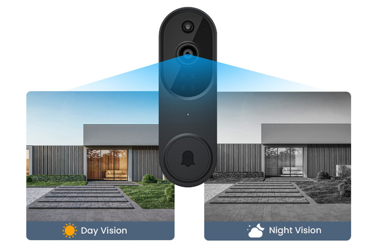 Smart Video Doorbell Camera Wireless Cam with Night Vision-Beige