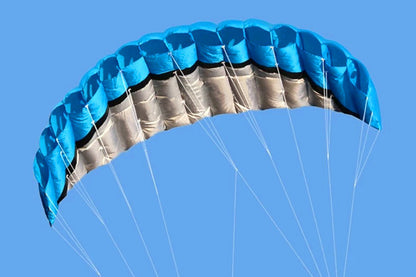 2.5m Dual Line Parafoil Parachute Stunt Sport Beach Kite Outdoor Frameless Toy-Blue