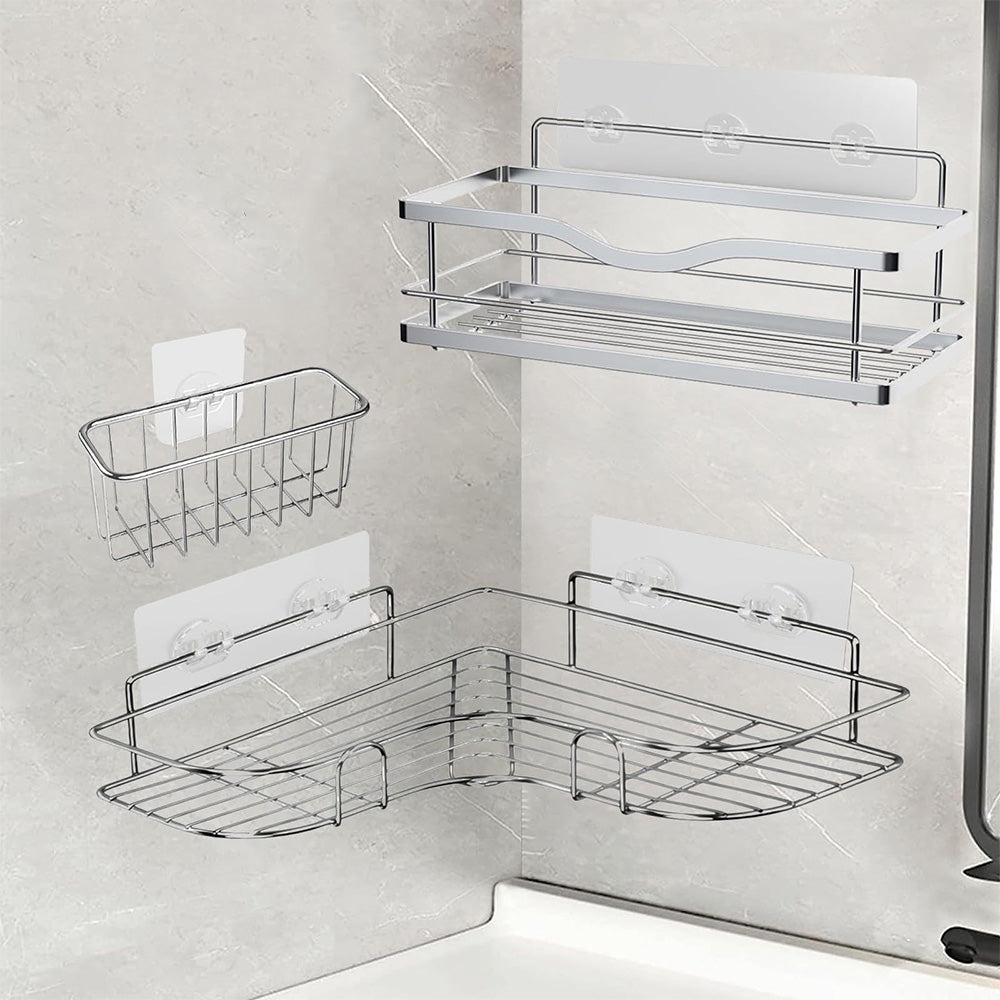 14Pcs No Drill Adhesive Hooks for Shower Caddy
