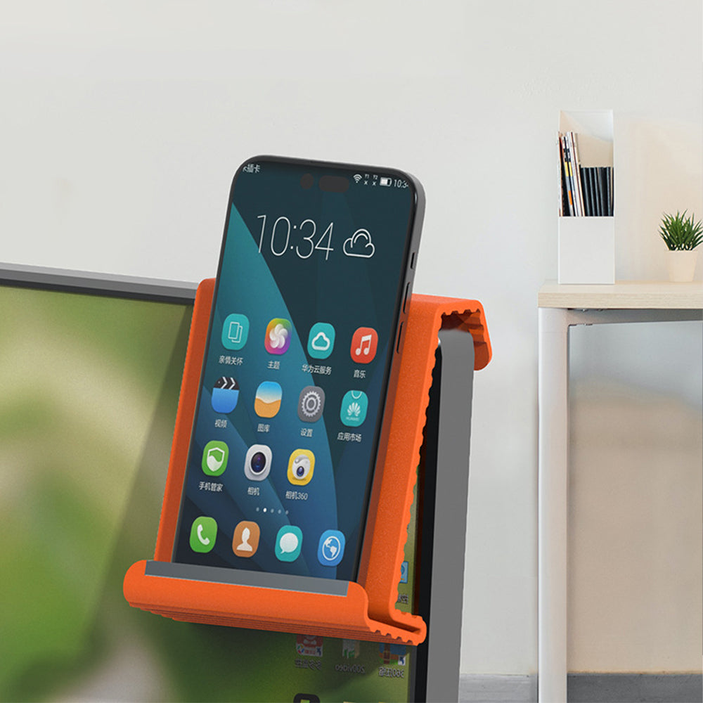 Portable Silicone Phone Stand Desk Holder for Office Travel Airplane-Orange