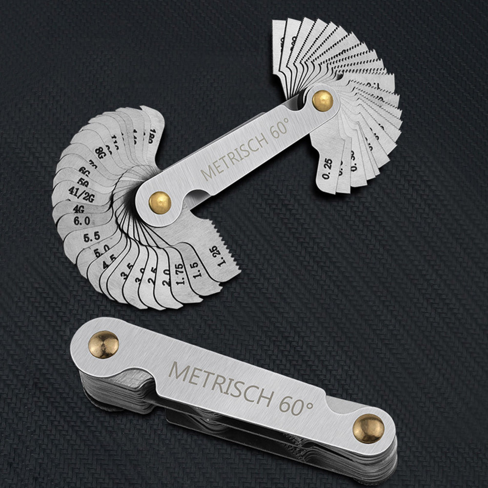 52 Leaf Metric 60 Degree and Imperial 55 Degree Thread Pitch Gauge