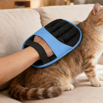 Electrostatic Pet Hair Remover Gloves Reusable Lint Brush for Furniture Car Seats-Blue