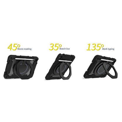 Shockproof Rugged Protective Case with Pencil Holder for iPad Air 6 Pro 11-Black