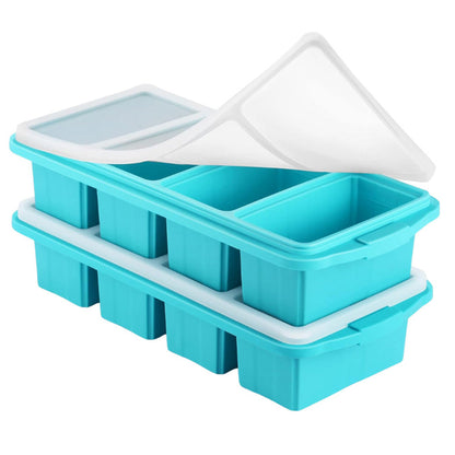Silicone Freezer Tray with Lid Food Molds for Soup Sauce Broth Leftovers Style 2