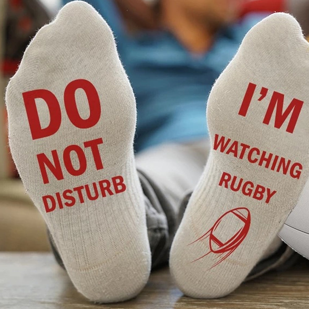 4 Pairs of I'M WATCHING Unisex RUGBY Rugby Socks for Football Lover