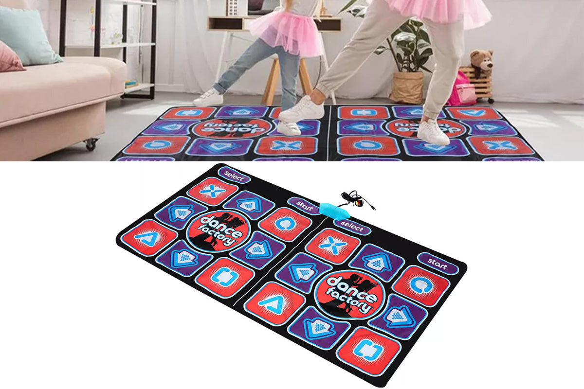 Double Dance Mat Non-Slip Wireless Dancers Step Pads with 2 Wireless Handle