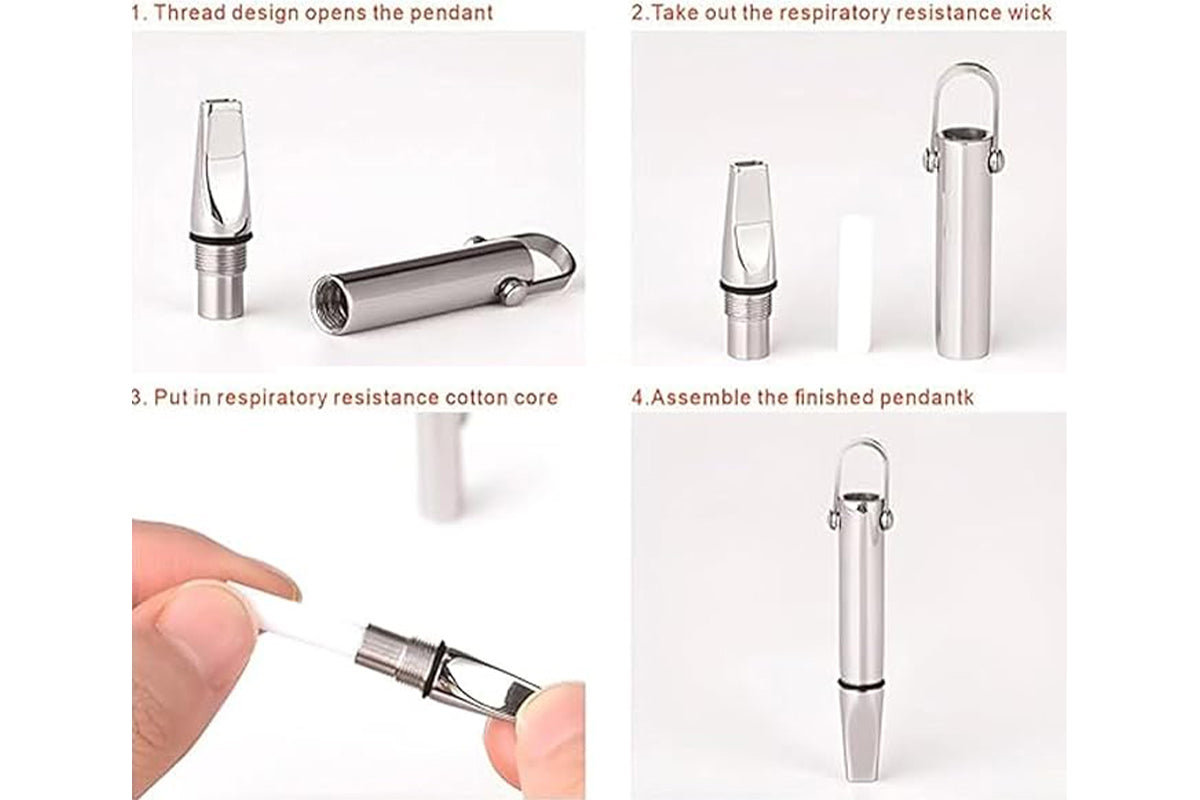 Breathing Necklace with 3 Flavoured Filters - Silver