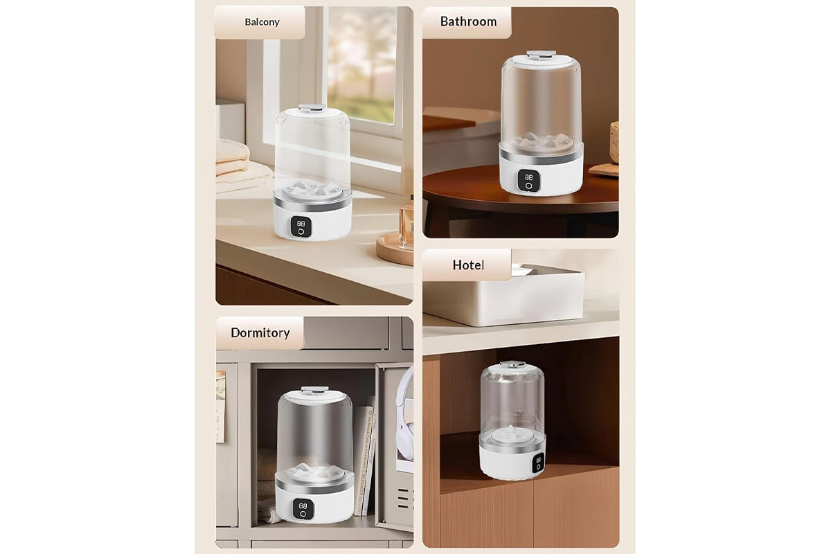 1L Underwear Washing Machine Mini Washer for Apartment Dorm RV Travel-White