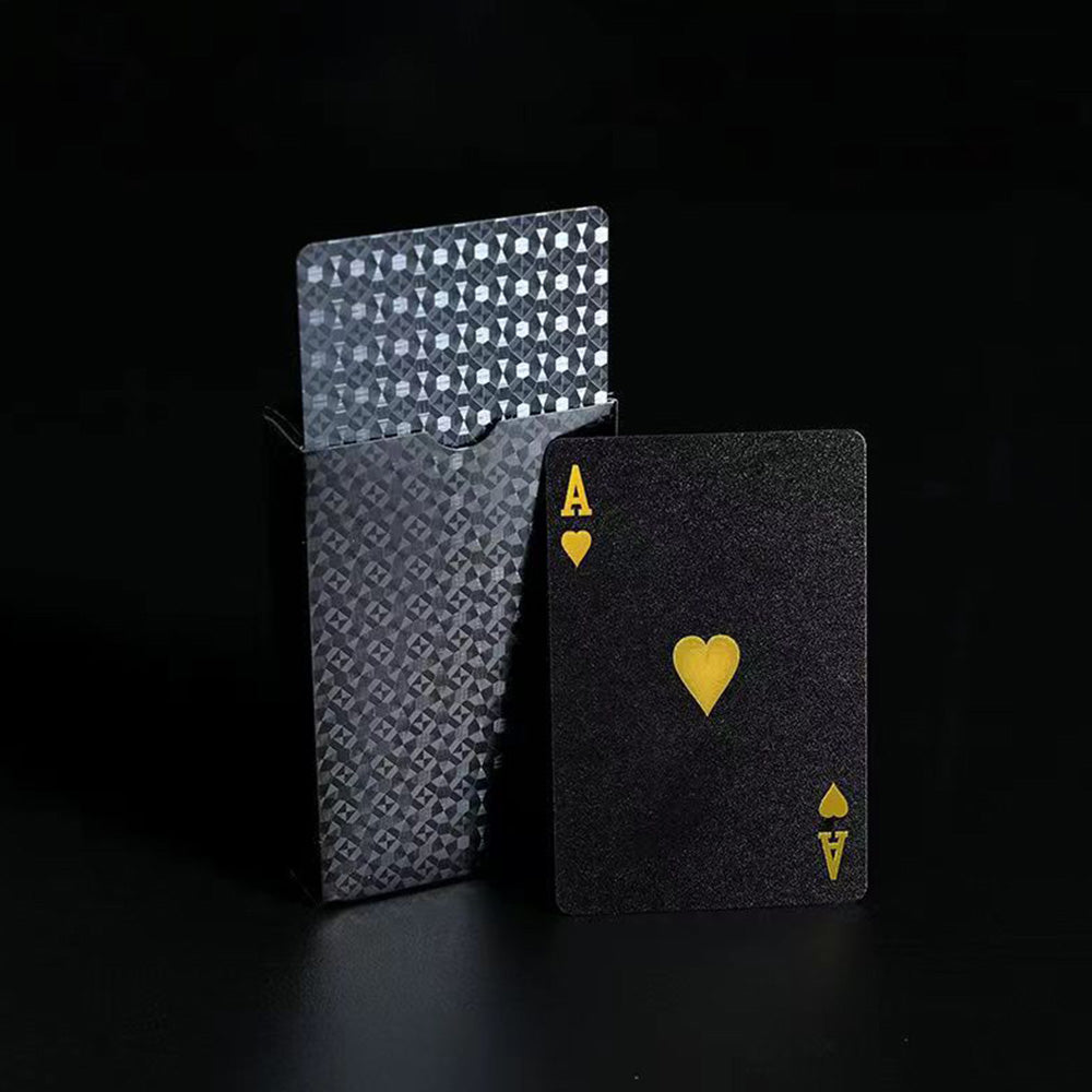 Waterproof Playing Cards PVC Plastic Poker Deck Black & Gold Skull Design