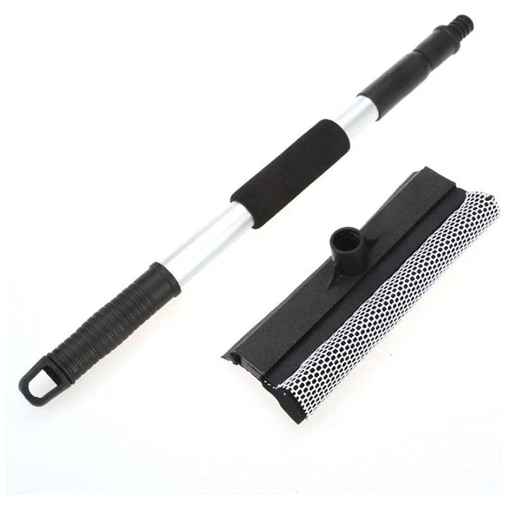 Telescopic Rubber Squeegee Double-Sided Scrubber Sponge Glass Window Car Windscreen Cleaner