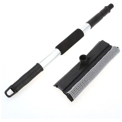 Telescopic Rubber Squeegee Double-Sided Scrubber Sponge Glass Window Car Windscreen Cleaner