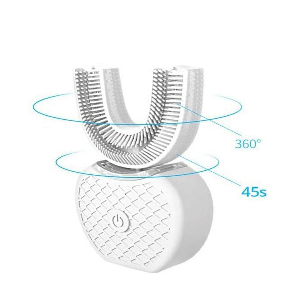 U-Shaped Electric Toothbrush 360-degree Sonic Cleaning Tooth Brush for Adults-white