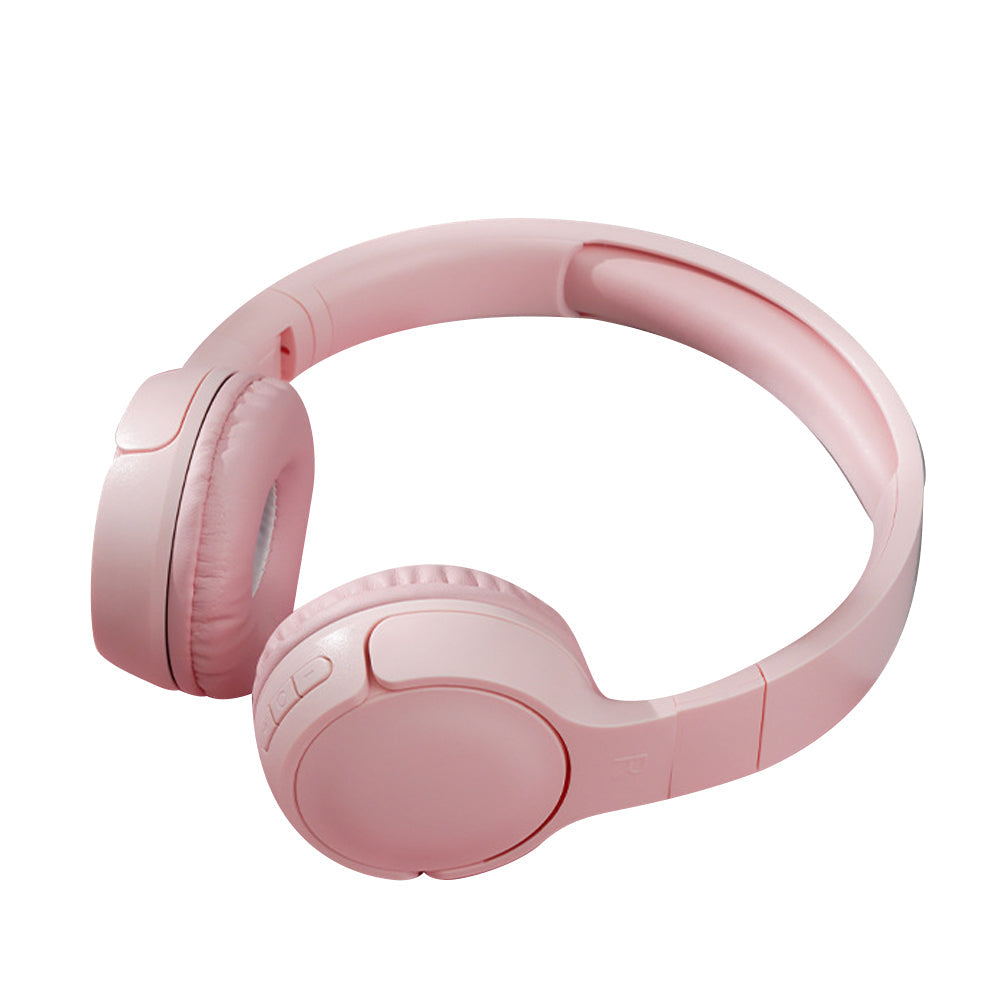 Rechargeable Bluetooth Wireless Headphones On-Ear Stereo Headset Pink