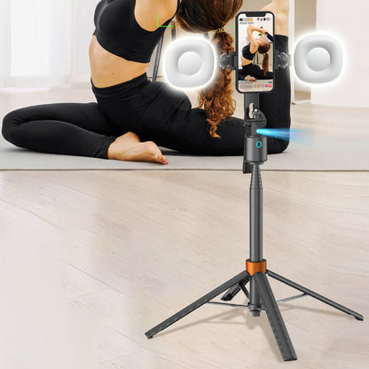 AI Face Tracking Selfie Stick Tripod with Light