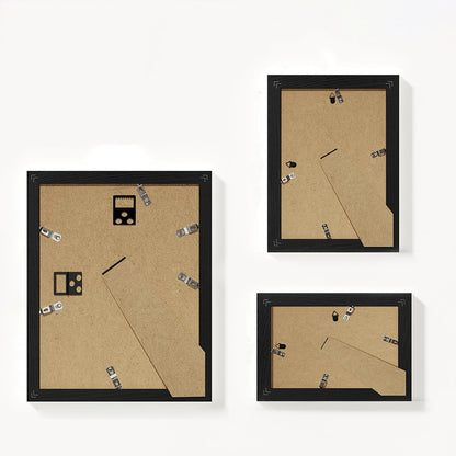 15 Piece Picture Frame Set Multi-size Collage Photo Frames for Wall or Tabletop Display-Black