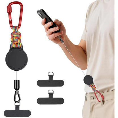 Anti-theft Phone Tether Mobile Phone Lanyard for Cycling Hiking Climbing Fishing-Red