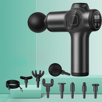 Deep Tissue Percussion Massager 8-Heads Muscle Vibration Relaxing Tool Black