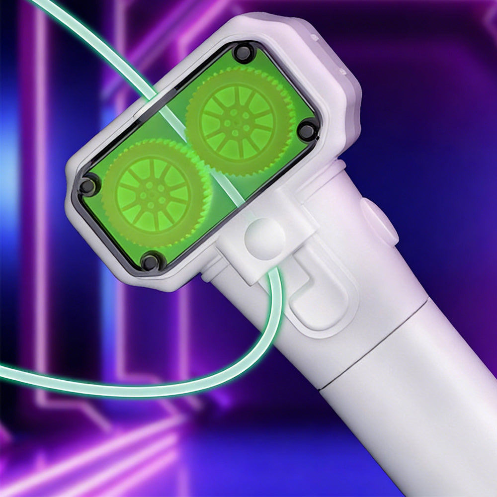 Handheld Double Wheel Rope Launcher Glow In the Dark Lasso Loop Fidget Toy-White