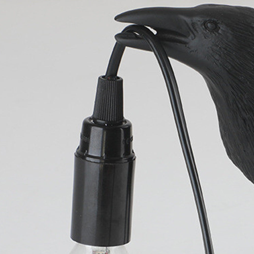 USB Crow Lamp Gothic Raven Light Halloween Decor for Bedroom or Bedside Table