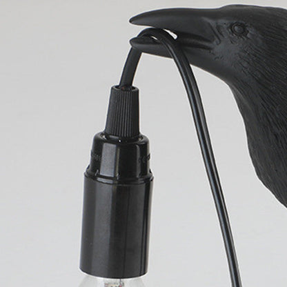USB Crow Lamp Gothic Raven Light Halloween Decor for Bedroom or Bedside Table