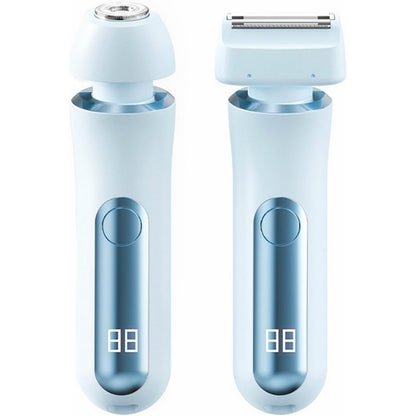 Electric Shaver and Bikini Trimmer with 2 Detachable Heads Facial Hair Remover-Blue