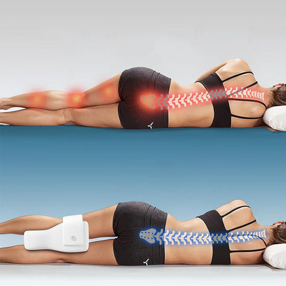 Memory Foam Knee Pillow for Side Sleepers Leg Pillow with Adjustable Strap White