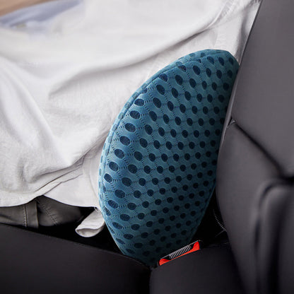 Ergonomic Lumbar Support Pillow Memory Foam Back Pillow for Car Seat Chair Recliner Bed Blue