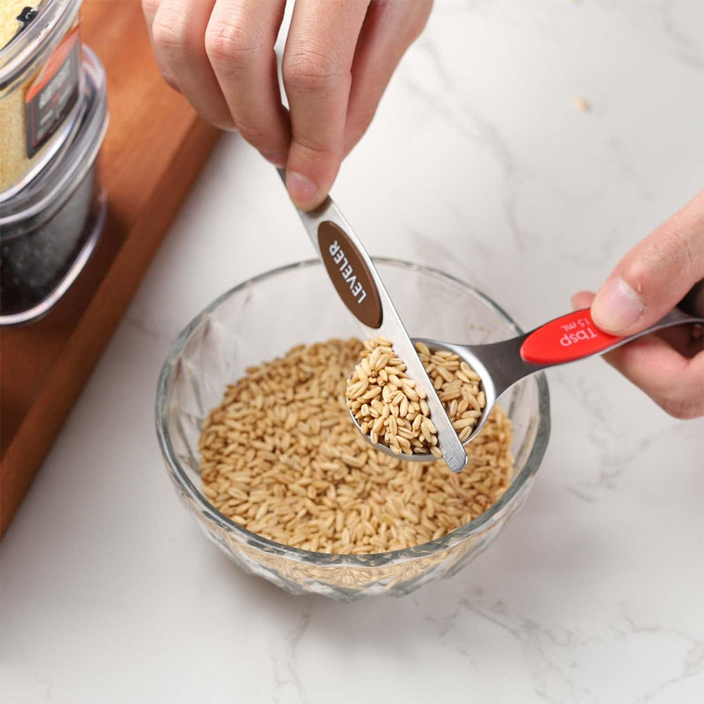 Stainless Steel Measuring Cups and Spoons Set with Leveler
