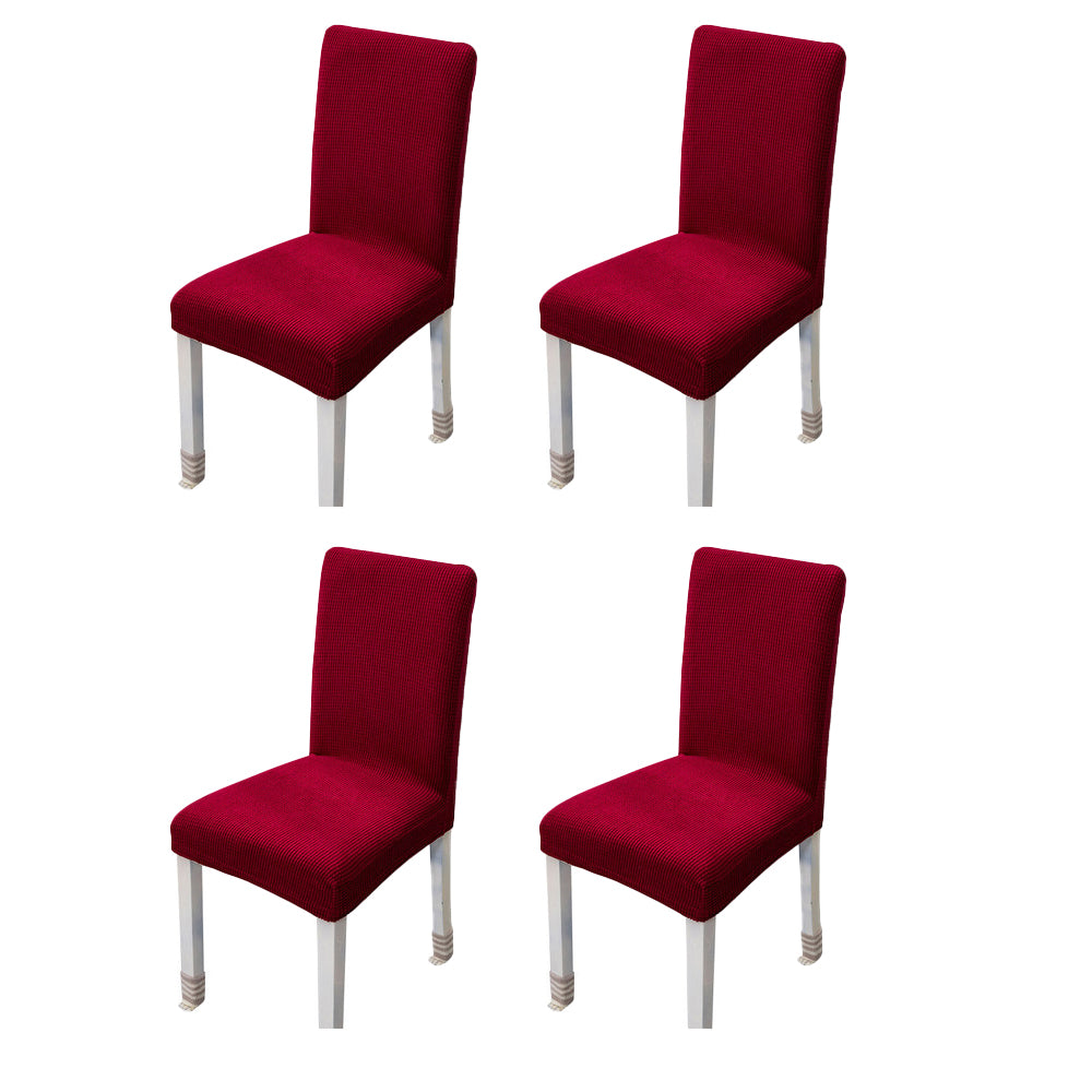 4Pcs Stretch Chair Slipcover Chair Covers Furniture Protector -Red