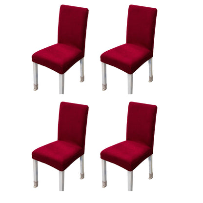 4Pcs Stretch Chair Slipcover Chair Covers Furniture Protector -Red