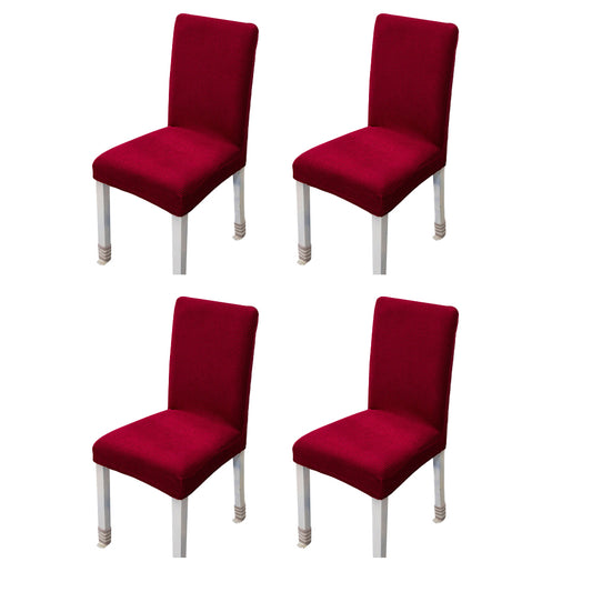 4Pcs Stretch Chair Slipcover Chair Covers Furniture Protector -Red