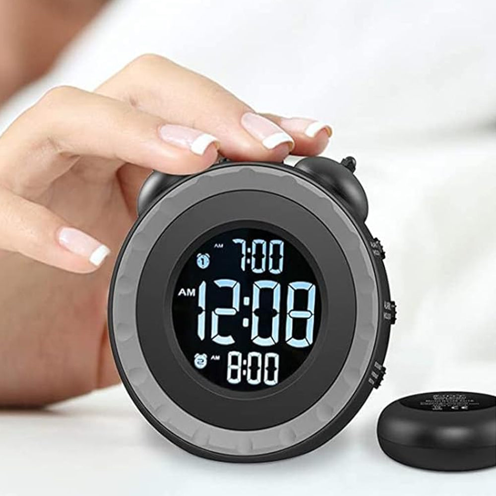 Loud Dual Alarm Clock with Bed Shaker Vibrating Alarm Clock for Heavy Sleepers
