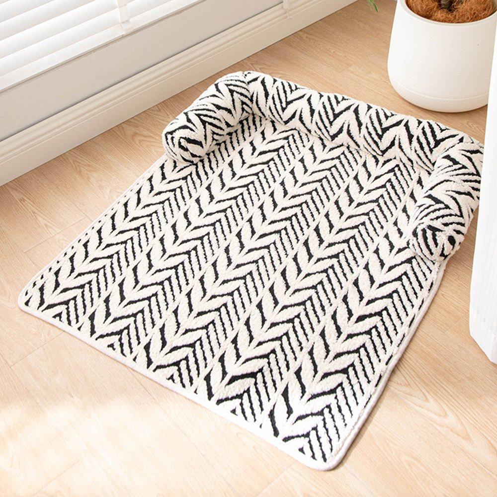 Thick Plush Non Slip Pet Mat-Black