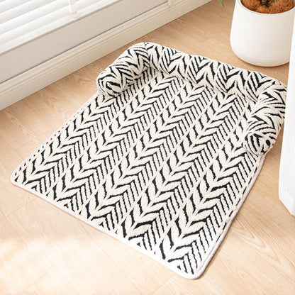 Thick Plush Non Slip Pet Mat-Black