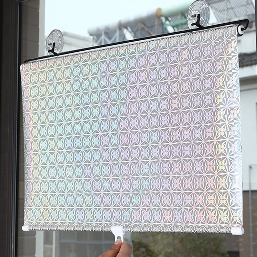 2pcs Car Window Shade Retractable Roller Blinds Sunshade Blackout Curtains with Suction Cups -Silver