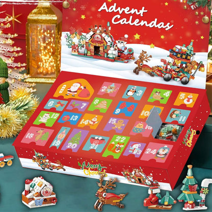 24 Days Christmas Advent Calendar Kids Building Blocks Playsets Blind Box Xmas Surprise Style 1